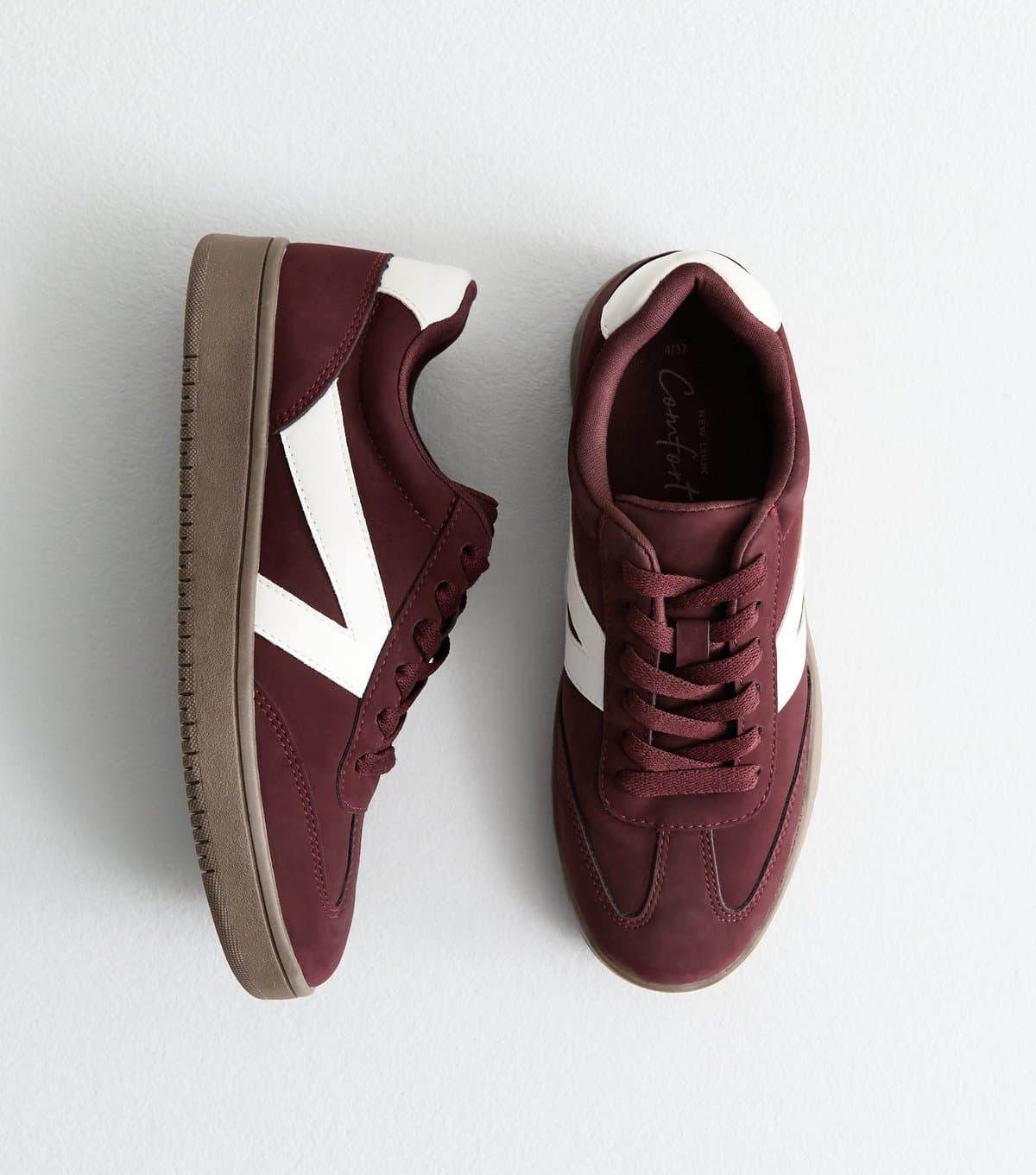 New Look New Look Burgundy Faux Leather Chunky Sole Trainers