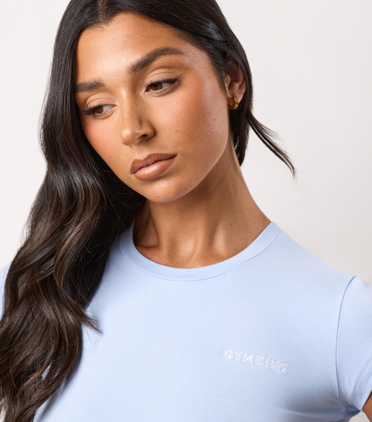 Gym King Women's Light Blue 365 Cropped Jersey T-Shirt Gym King New Look - 4