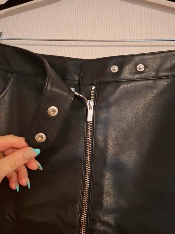 New Look Leather biker skirt