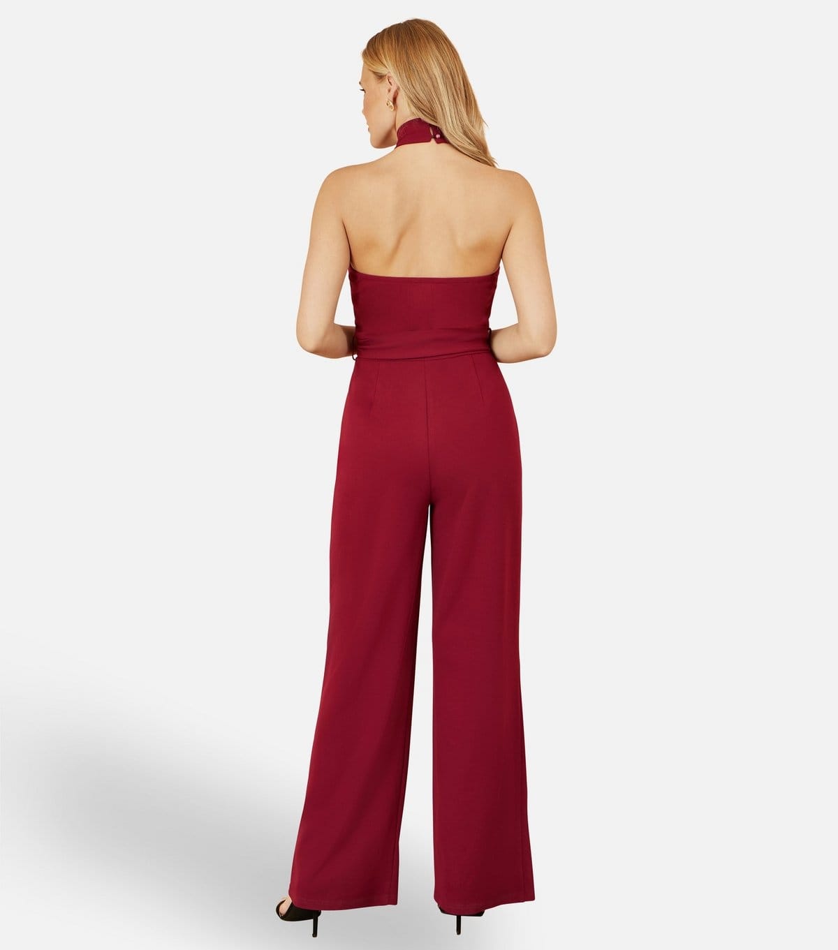 Yumi Women's Red Wide Leg Halterneck Jumpsuit Yumi New Look - 4