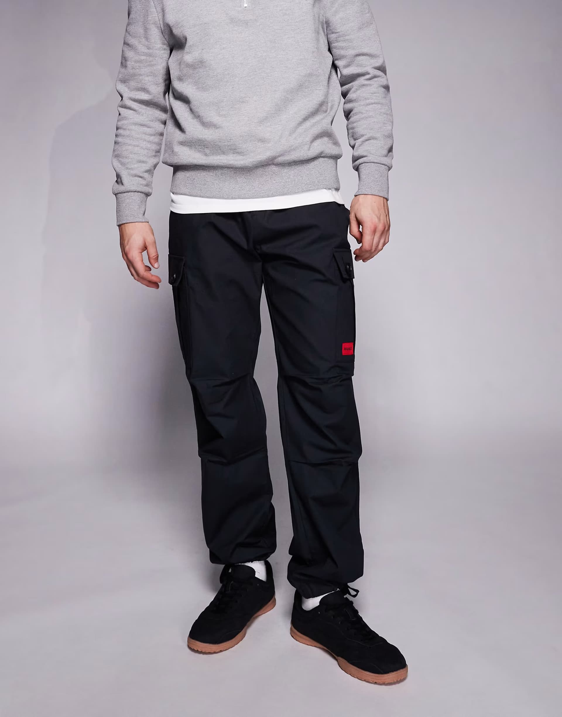 ASOS HUGO Garlo cargo trousers in black