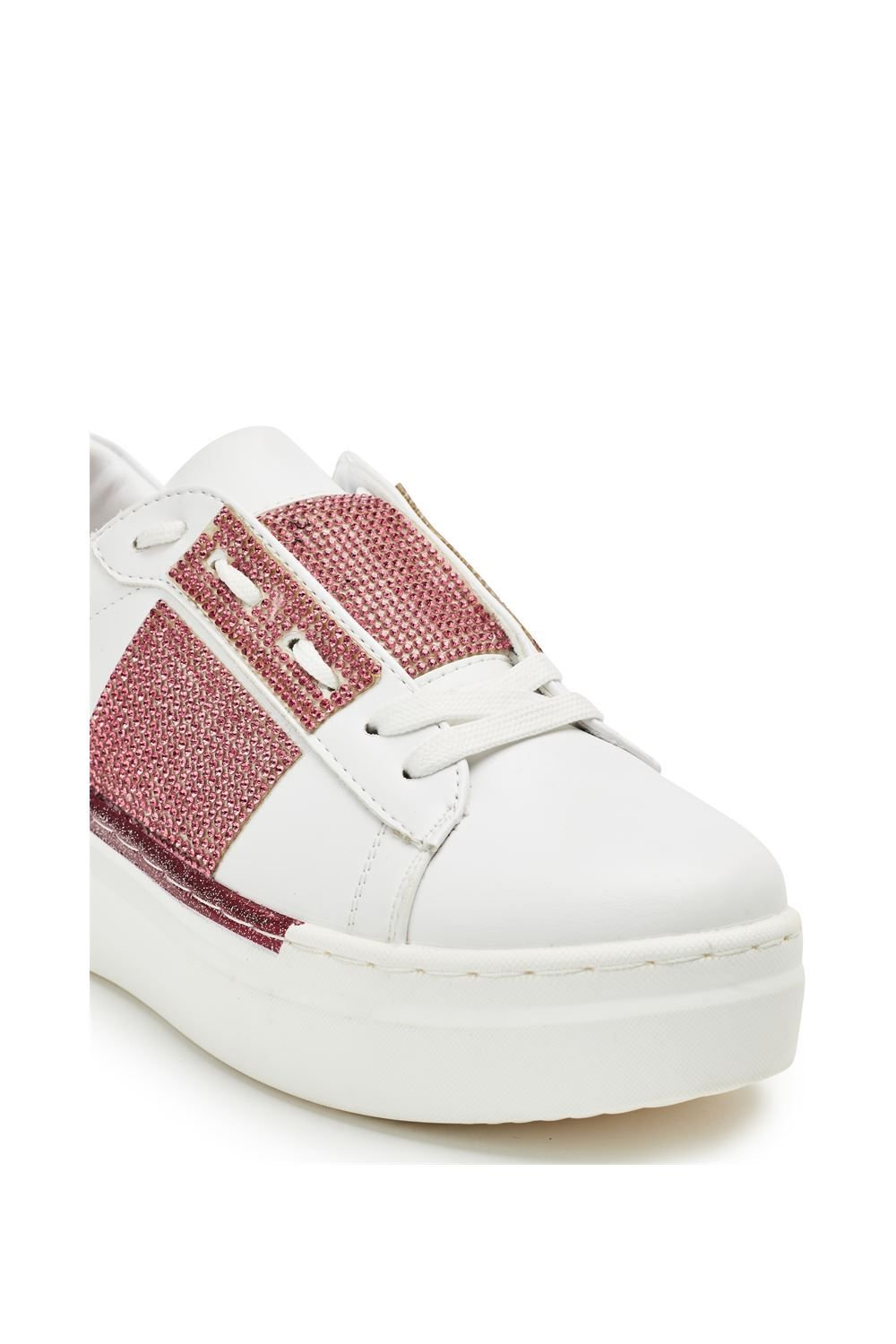 b.soleful b.soleful Women's 'Sanyra' Porvair Trainers in Red - 2