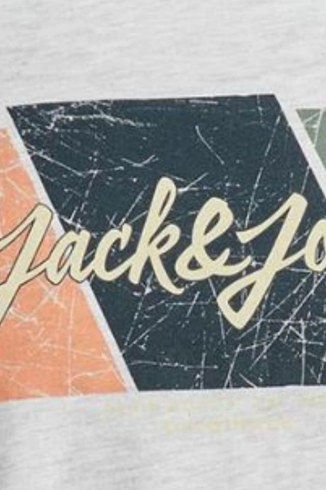 jack & jones Jack & Jones Men's Cotton Crew Neck Logo T-Shirt Regular Fit, Grey - 3