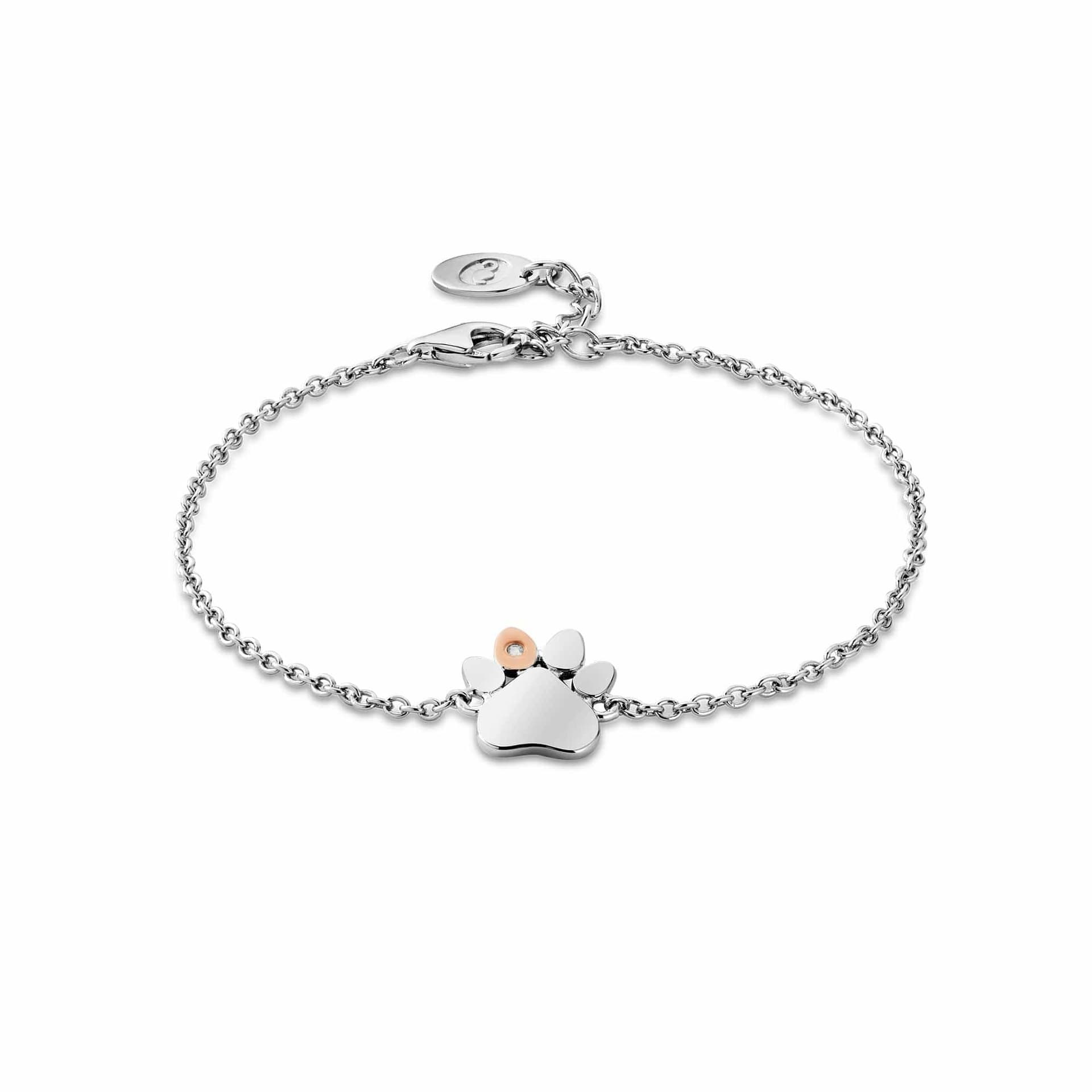 Clogau Clogau Women's Paw Prints Sterling Silver Single-Paw Bracelet with Topaz in Metallics