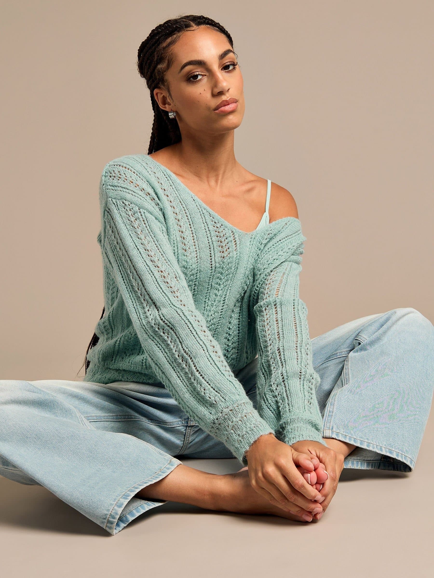 GWD by GEORGE W. DAVIES GWD by GEORGE W. DAVIES Duck Egg Blue Wool Knit Top