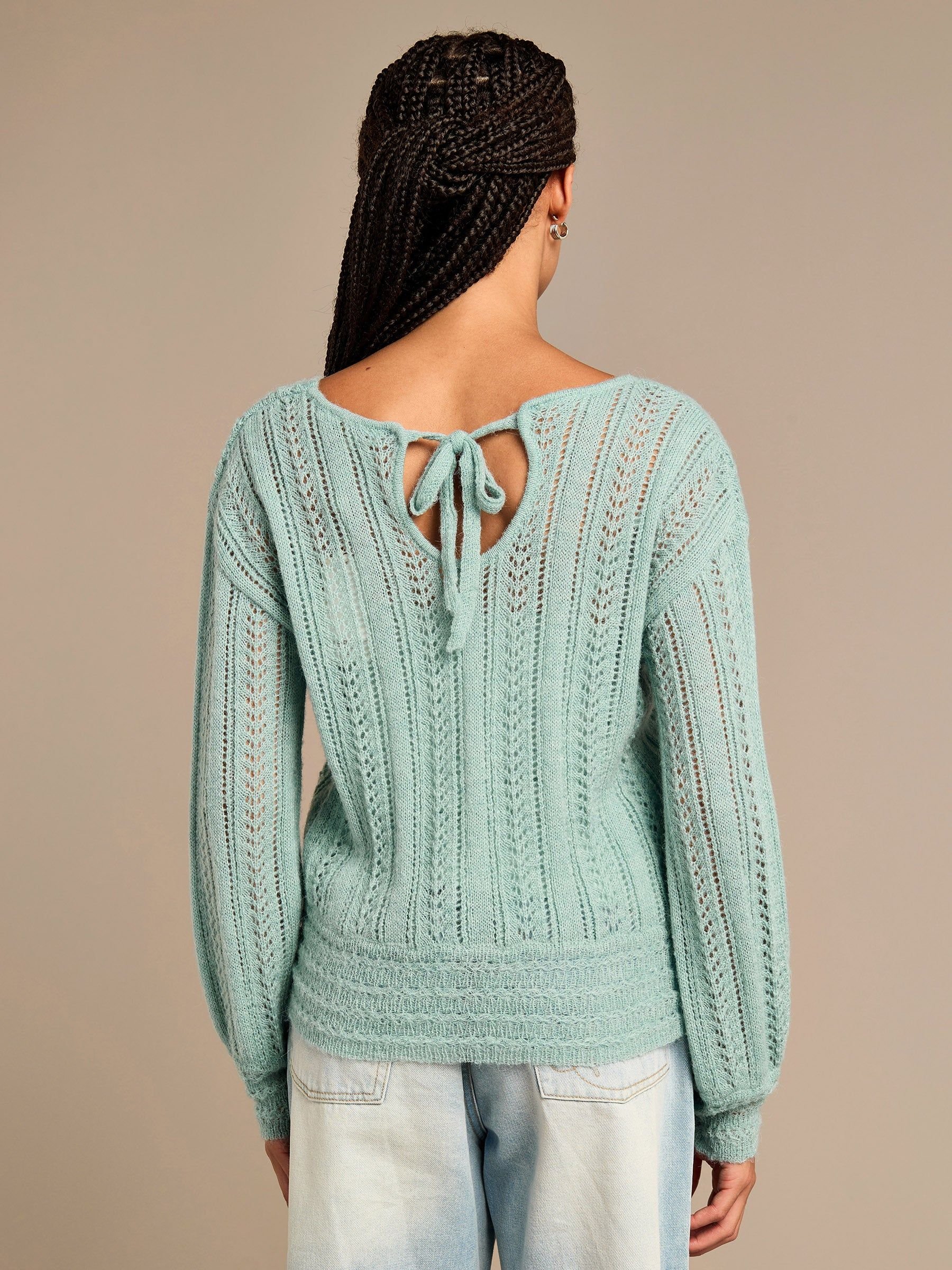 GWD by GEORGE W. DAVIES GWD by GEORGE W. DAVIES Women's GWD Arla-Bailey Duck Egg Wool Knit Top in Duck Egg Blue - 4
