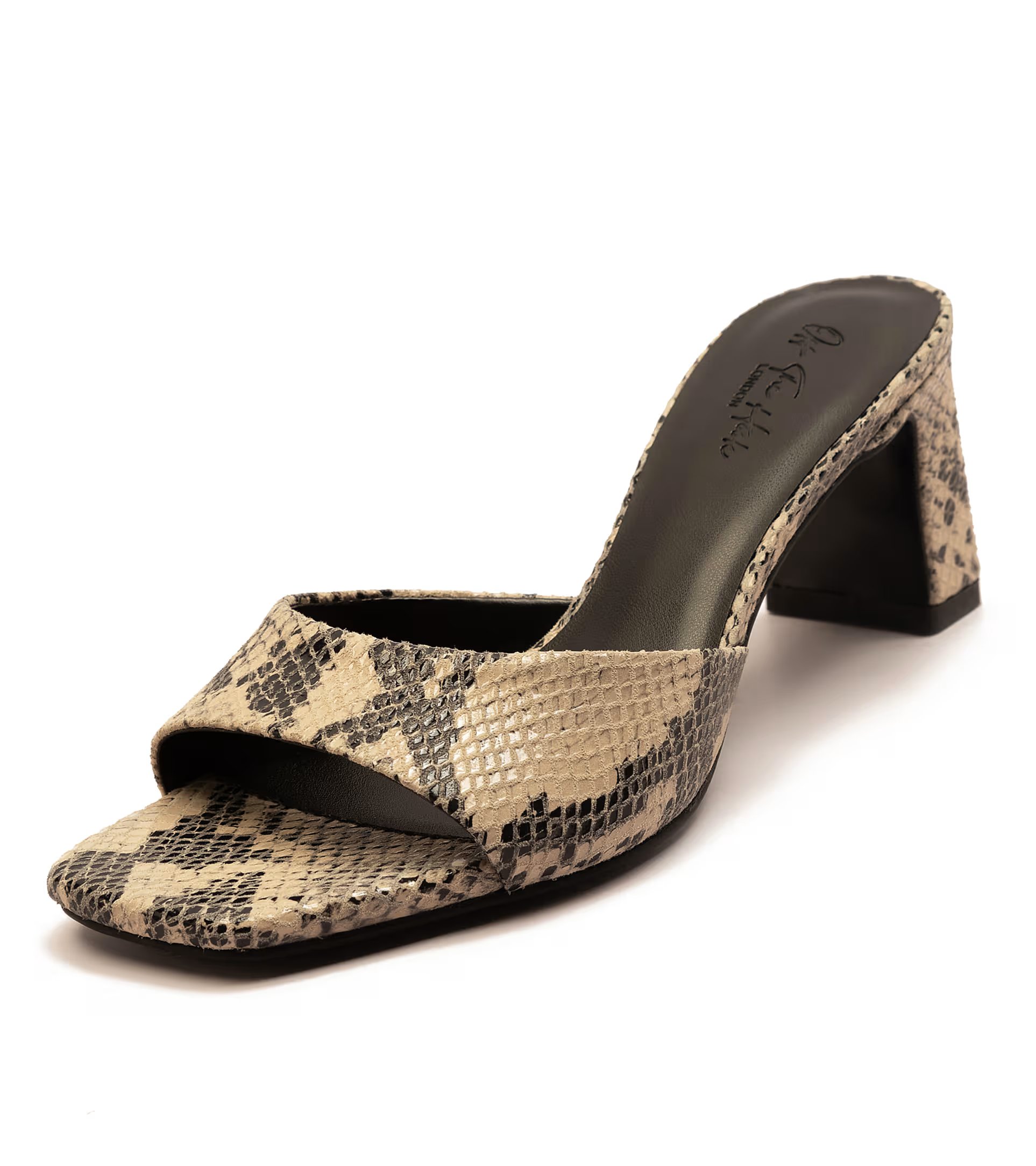 ASOS OFF THE HOOK 'PARK' Block Heel Women Heeled Snake Print Leather Sandals - 1
