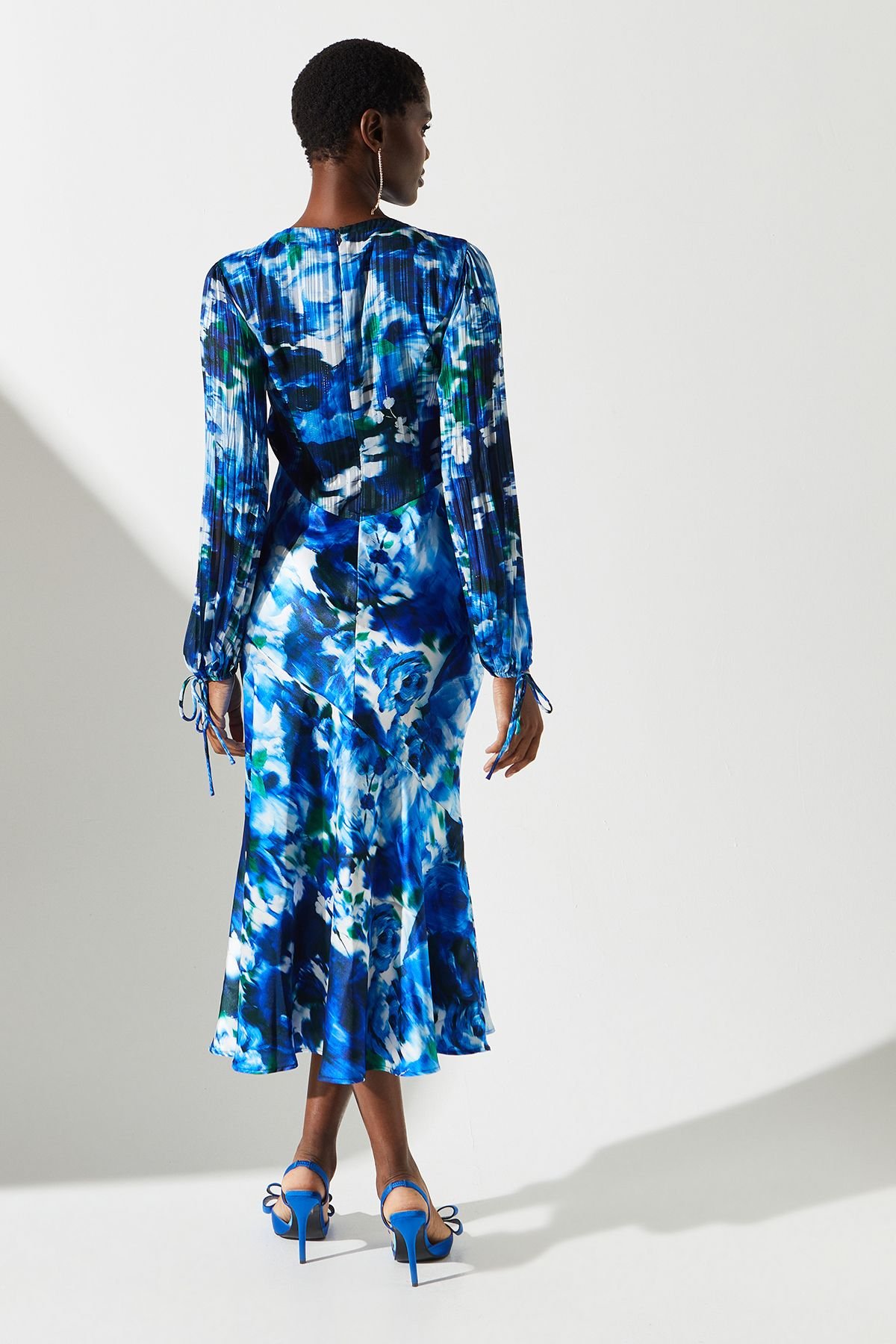 Coast Coast Women's Panelled Tie Detail Midi Dress in Blue - 3