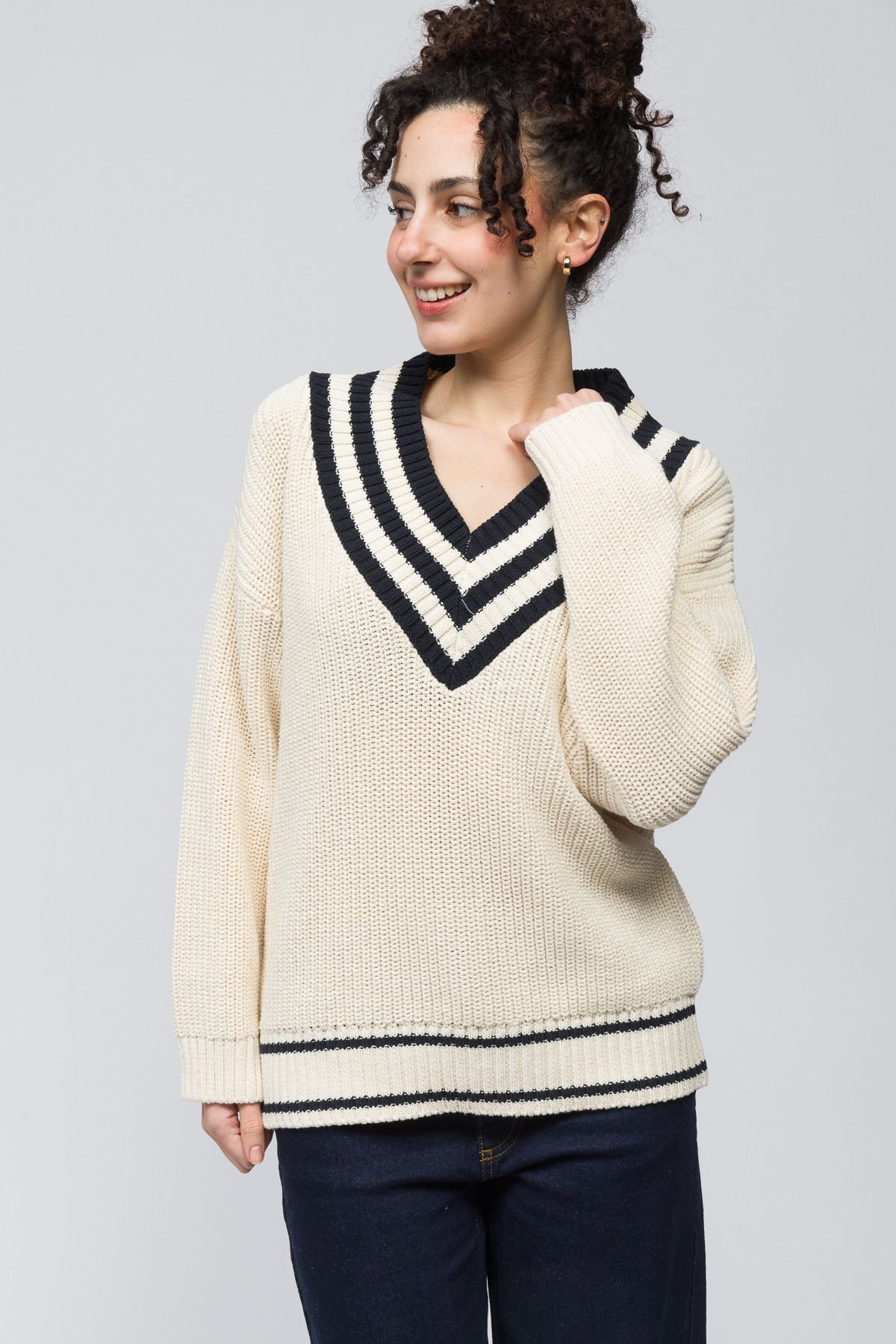 Dexia Dexia Women's Modern Ecru Jumper with Refined Finishing - 3