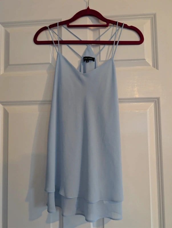 New Look Light Blue Criss Cross Cami Top