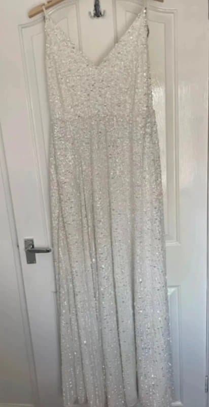ASOS ASOS Design Josie Embellished Sequin Cami Wedding Reception Dress size 12