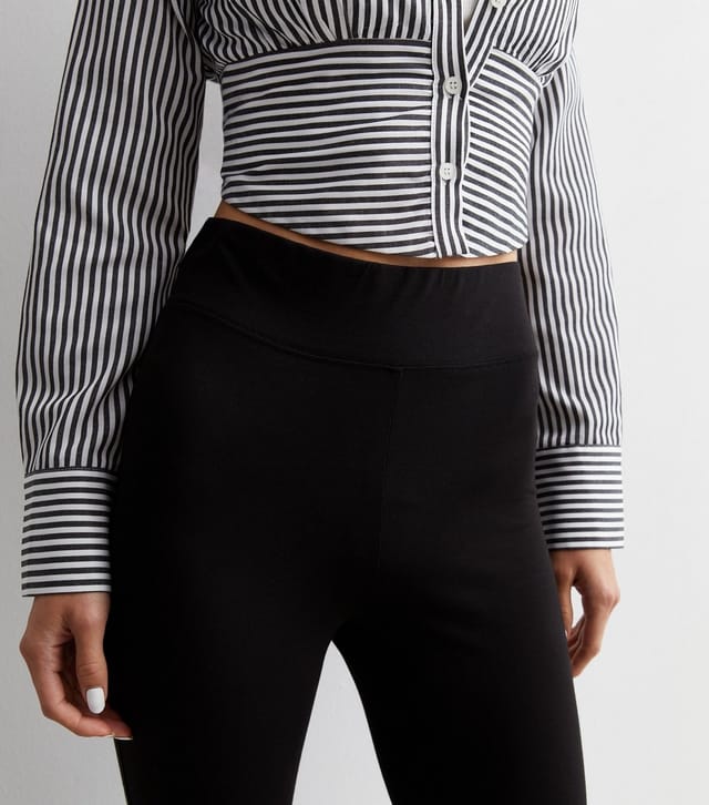 New Look Women's Black High Waist Flared Leggings New Look - 2