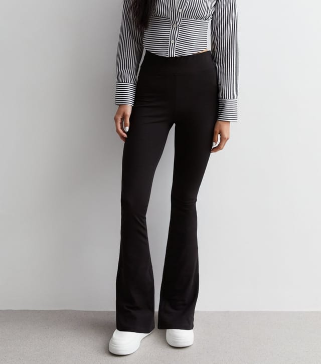 New Look Women's Black High Waist Flared Leggings New Look - 3