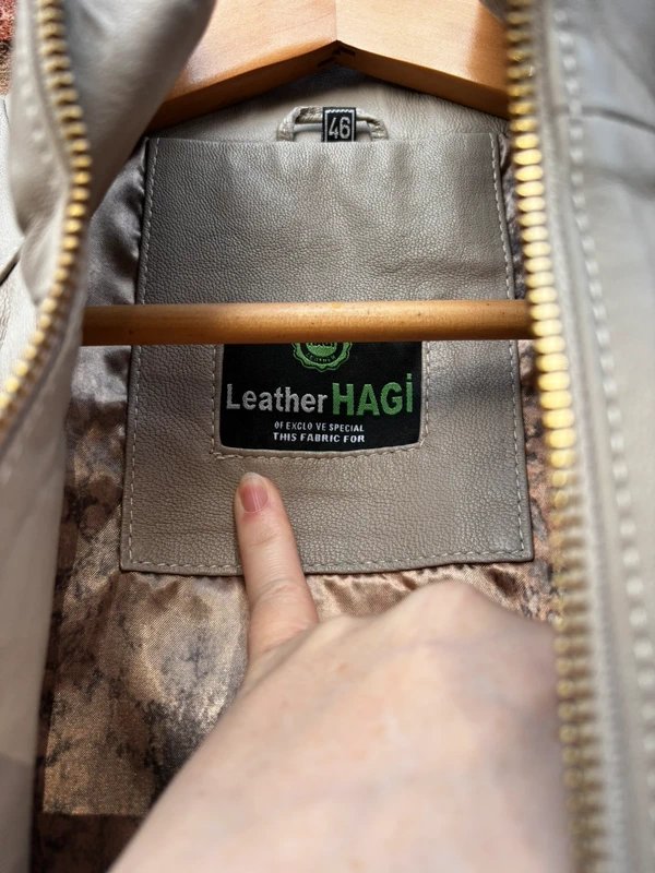 hagi Gorgeous HAGi Leather Jacket - Cream size EU46. - 1