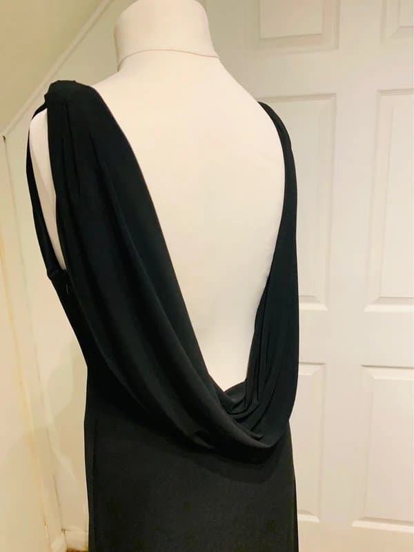 Night Low back evening drop plunge cowl cami strappy wedding bridesmaid ball gala cruise prom
