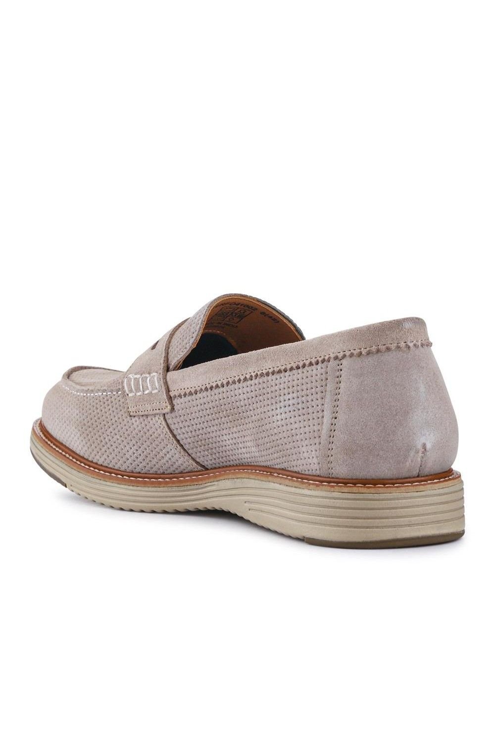 Pavers Pavers Men's Leather Slip-On Casual Shoes in Beige - 3