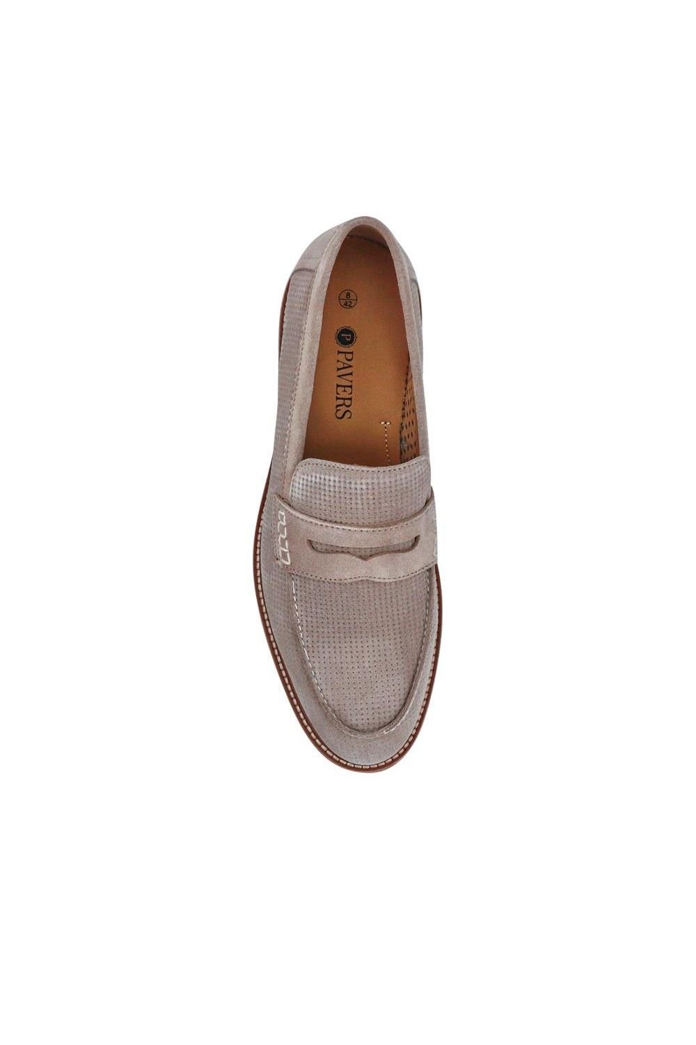 Pavers Pavers Men's Leather Slip-On Casual Shoes in Beige - 4