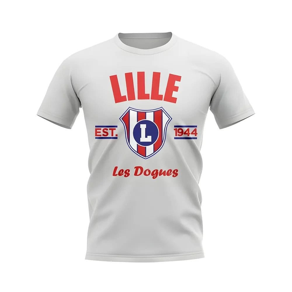 LOSC Lille LOSC Lille Men's Personalised Established Football T-Shirt in White - 1