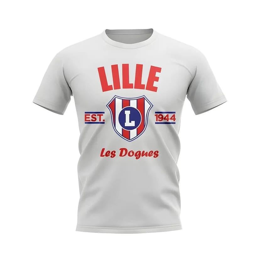 LOSC Lille LOSC Lille Men's Personalised Established Football T-Shirt in White - 1