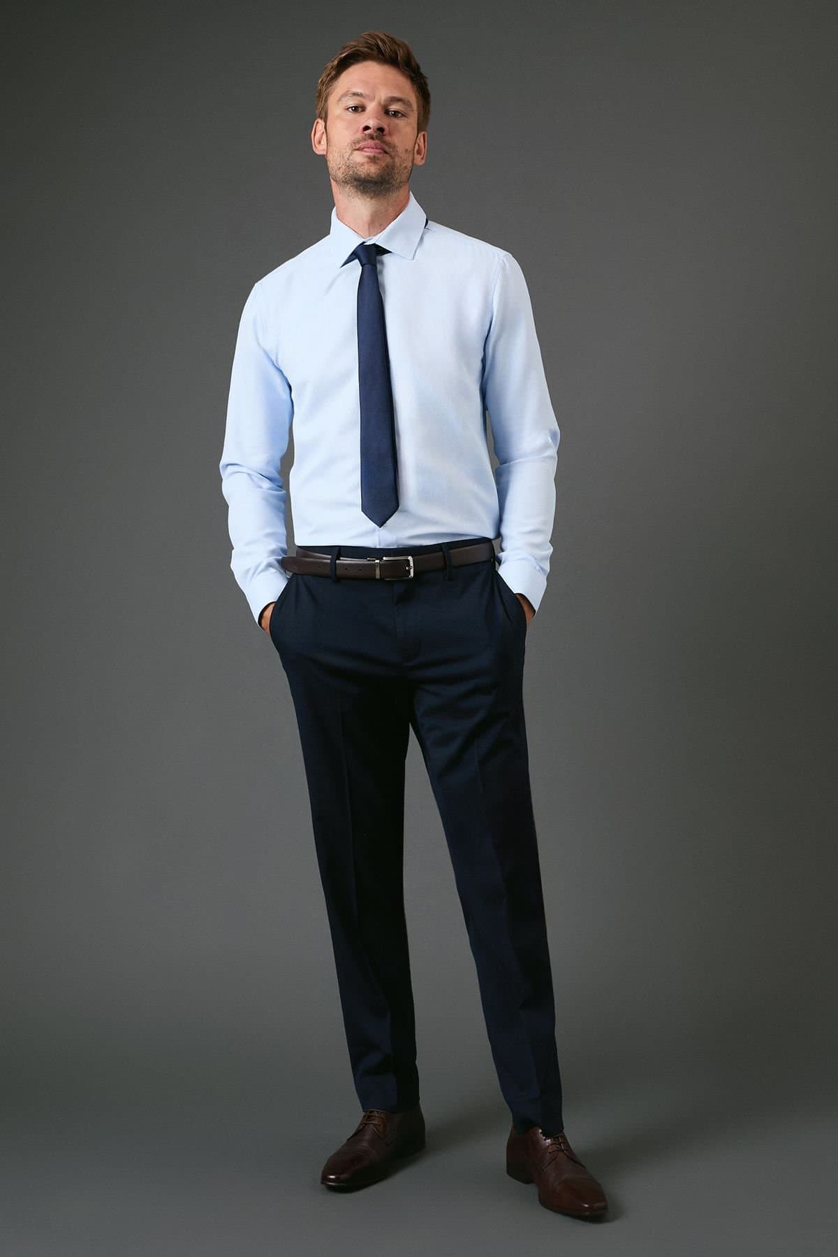 Burton Burton Men's Navy Slim Fit Essential Suit Trousers