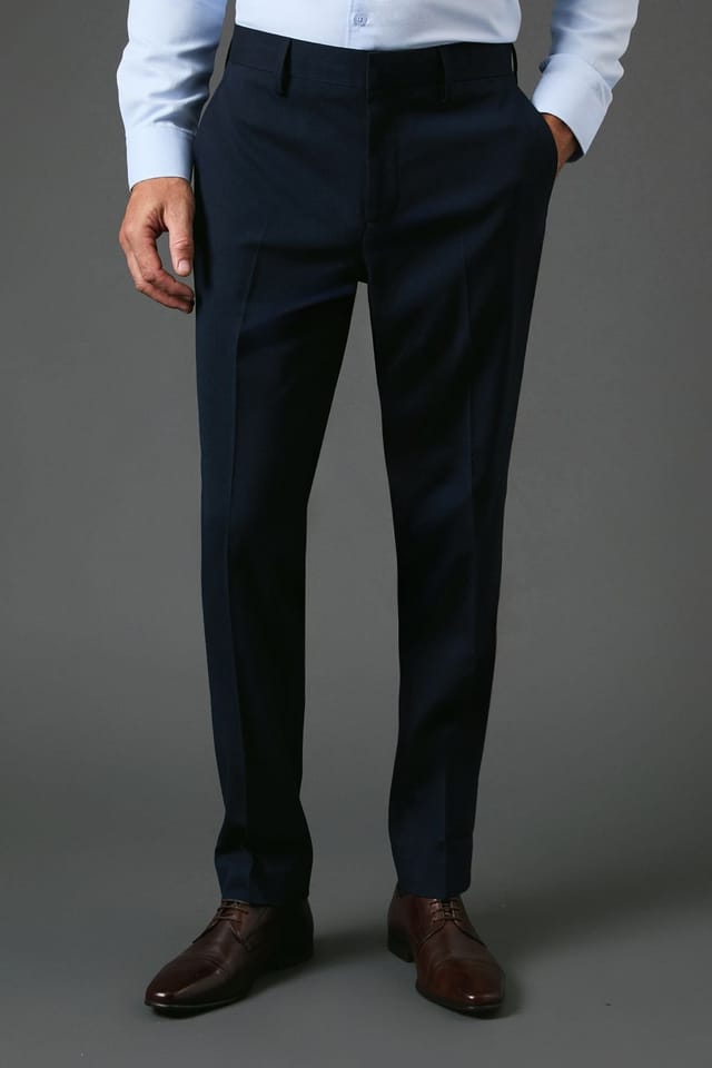 Burton Burton Men's Navy Slim Fit Essential Suit Trousers - 2