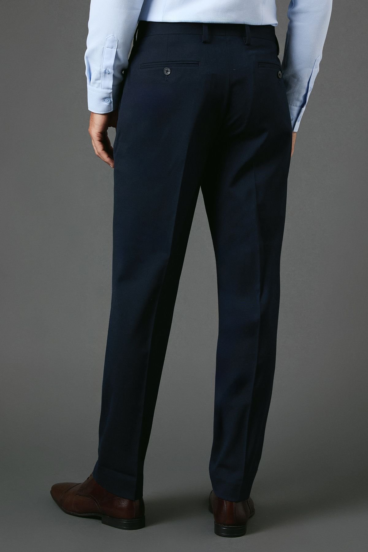 Burton Burton Men's Navy Slim Fit Essential Suit Trousers - 3