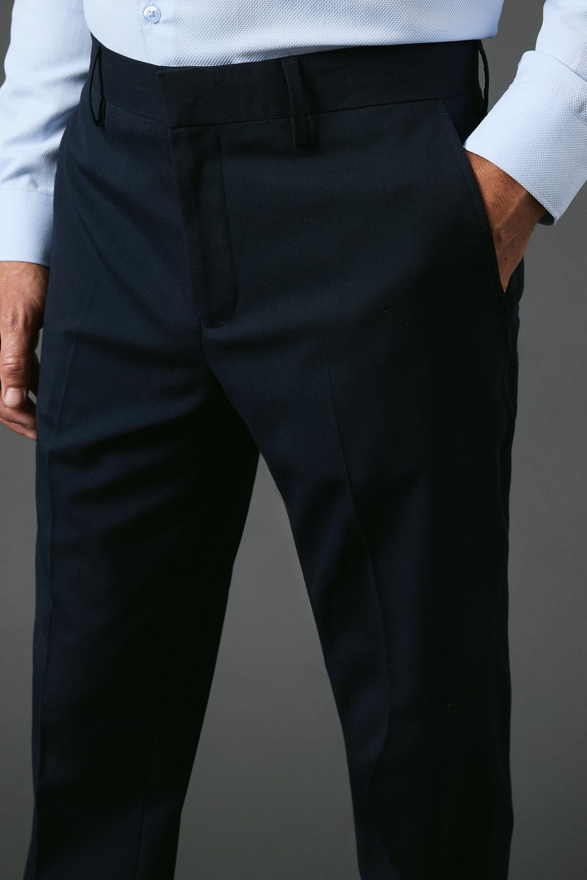 Burton Burton Men's Navy Slim Fit Essential Suit Trousers - 4