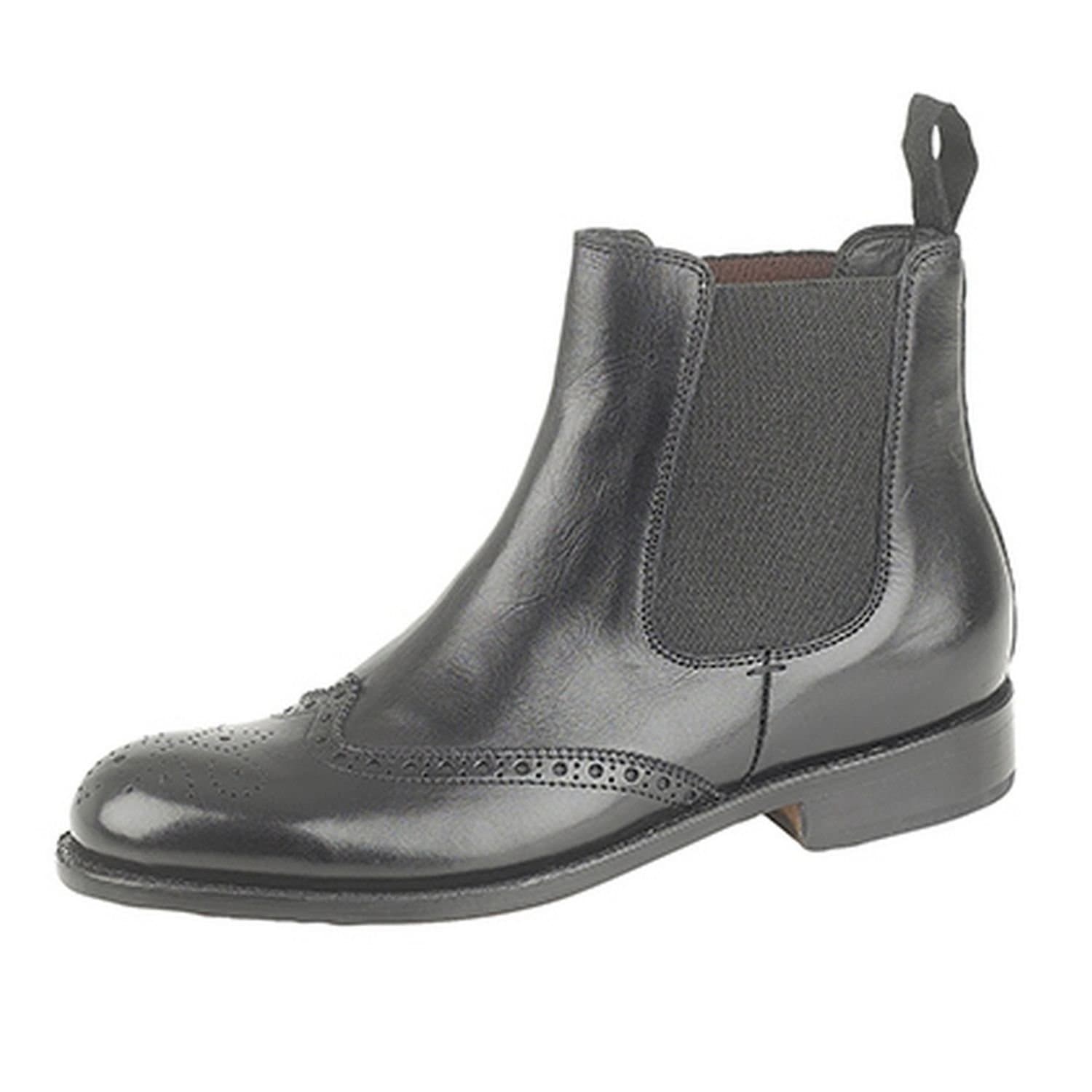 Kensington Classics Kensington Classics Men's Premium Argentinian All Leather Wing Cap Brogue Gusset Boots in Black