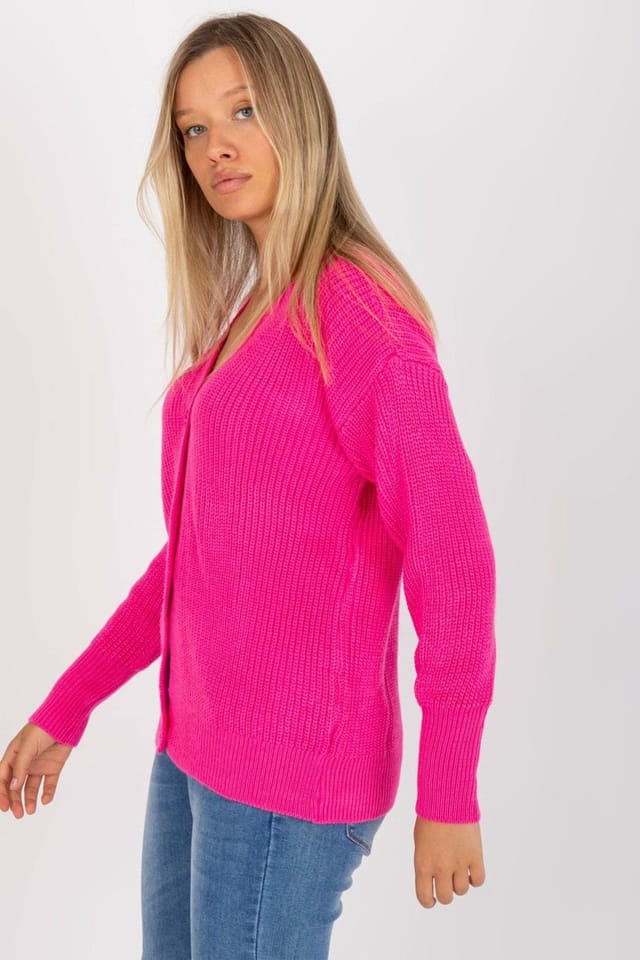 Love Lace Love Lace Women's Button Front Cardigan Sweater in Pink - 3