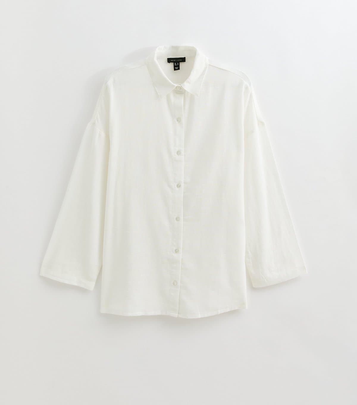 New Look Women's White Cotton Slub Beach Shirt New Look