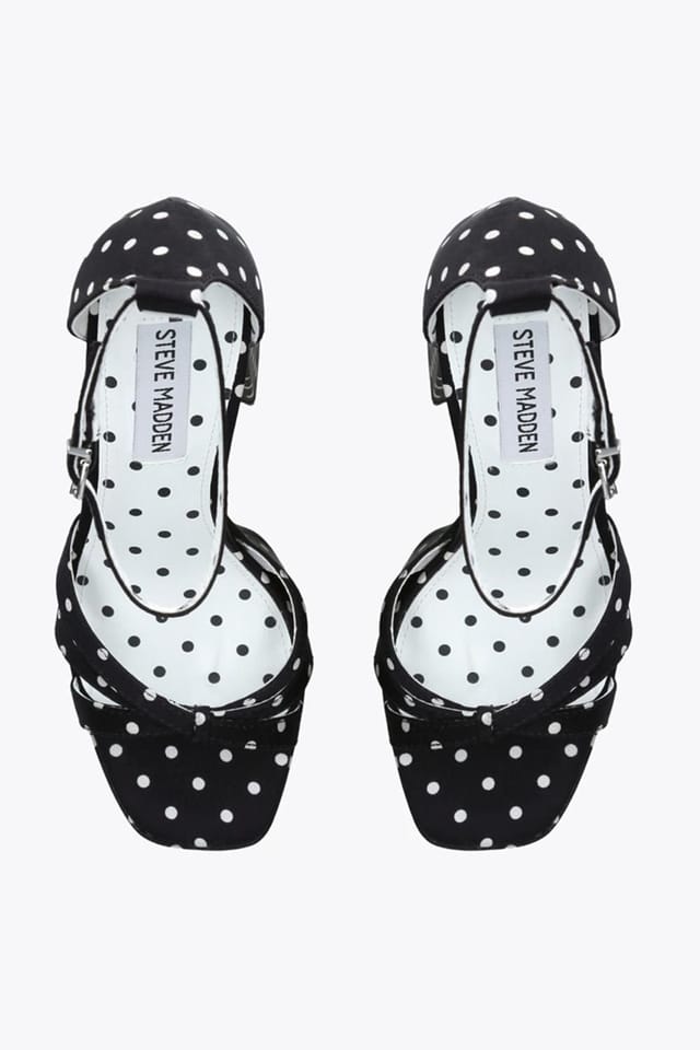Steve Madden STEVE MADDEN Women's 'Retro Polka Dot' Fabric Heels in Black - 2