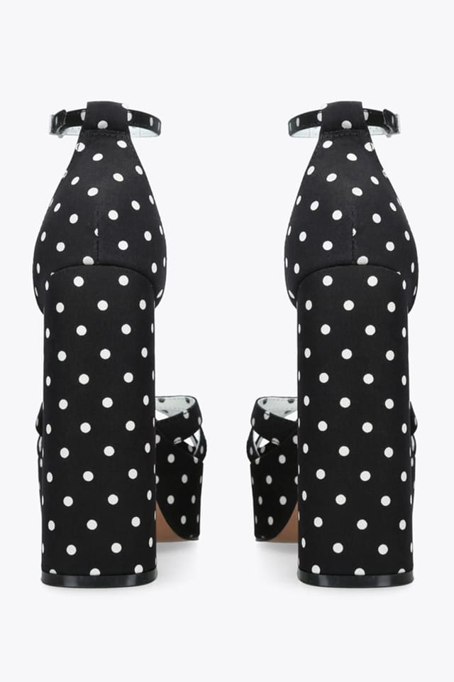 Steve Madden STEVE MADDEN Women's 'Retro Polka Dot' Fabric Heels in Black - 3