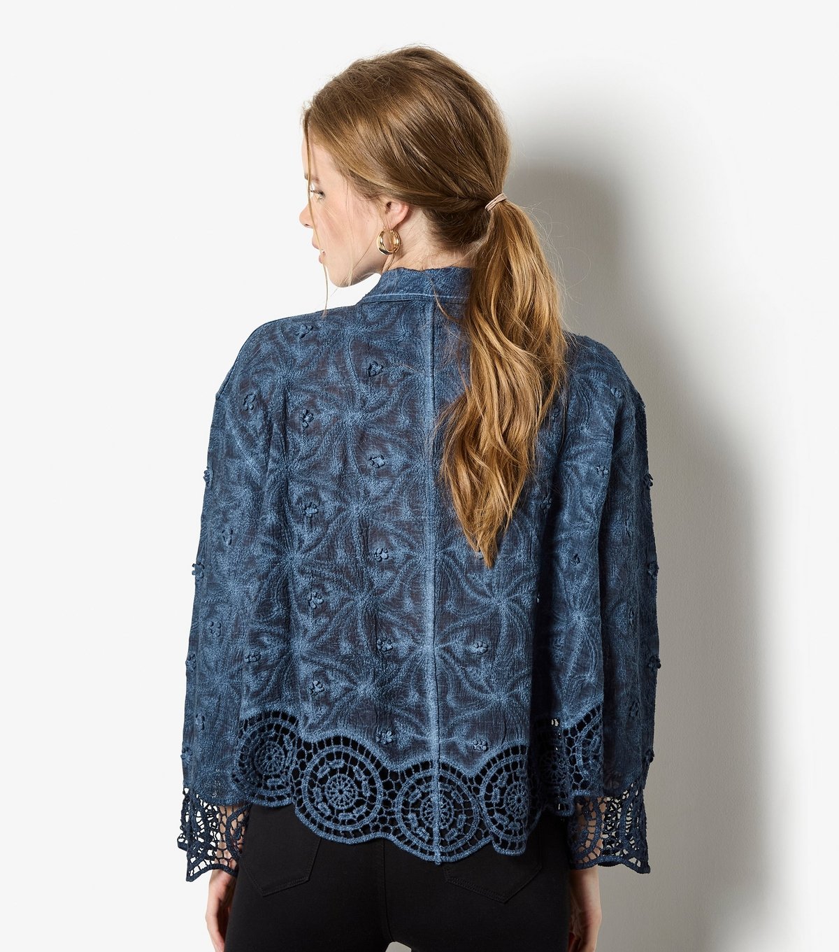 Apricot Women's Navy Floral Crochet Hem Blouse Apricot New Look - 3