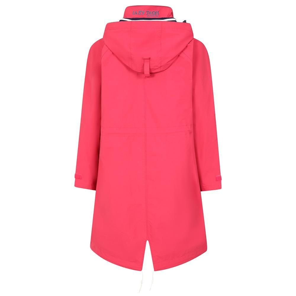 Lazy Jacks Lazy Jacks Women's Long Length Waterproof Jacket in Bright Pink - 2