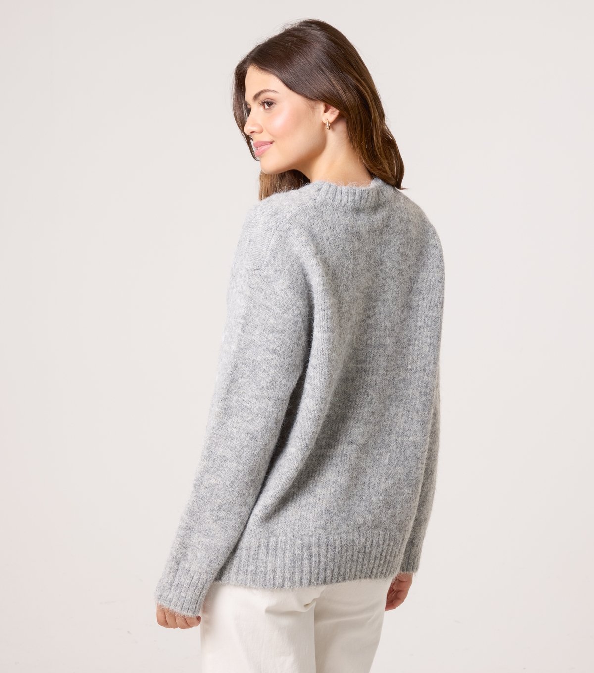 Blue Vanilla Women's Grey Heart Pattern Embellished Jumper Blue Vanilla New Look - 4