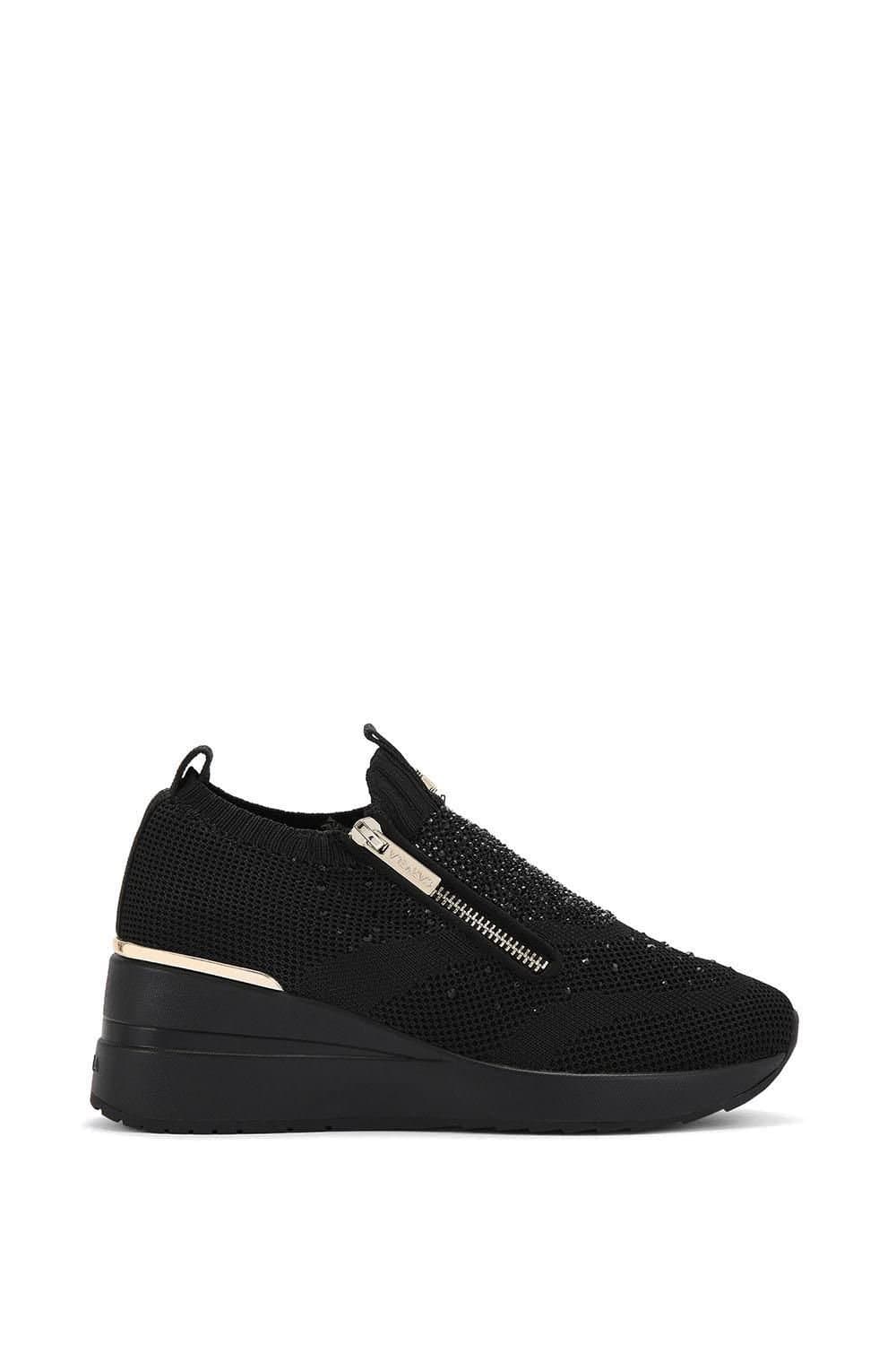 Carvela Carvela Women's 'High Rise Zip Knit' Trainers in Black