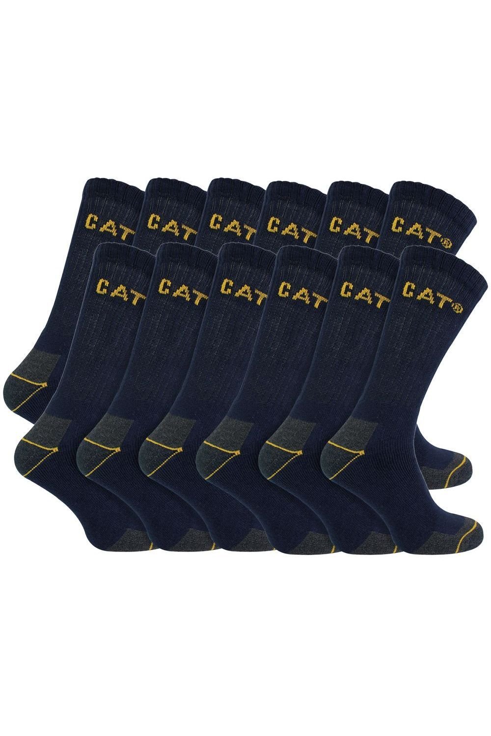 Caterpillar Caterpillar Men's 12 Pack Heavy Duty Work Socks for Steel Toe Boots in Navy - 2