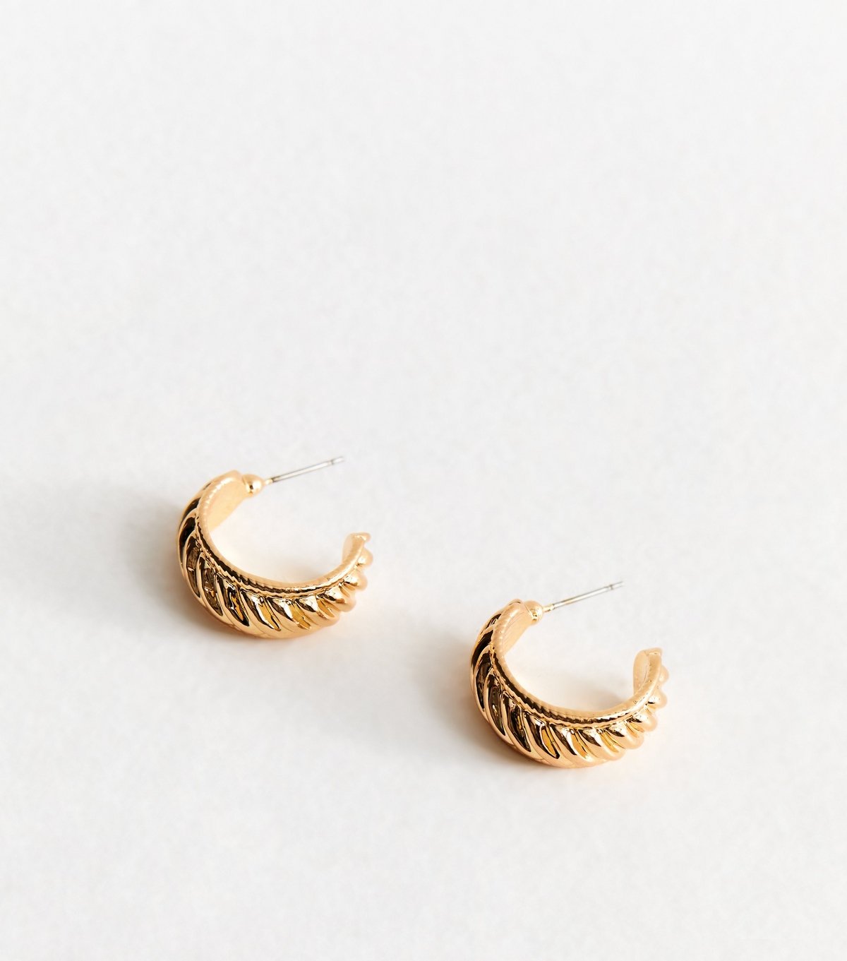 New Look Gold Tone Chunky Twisted Effect Hoop Earrings New Look - 3