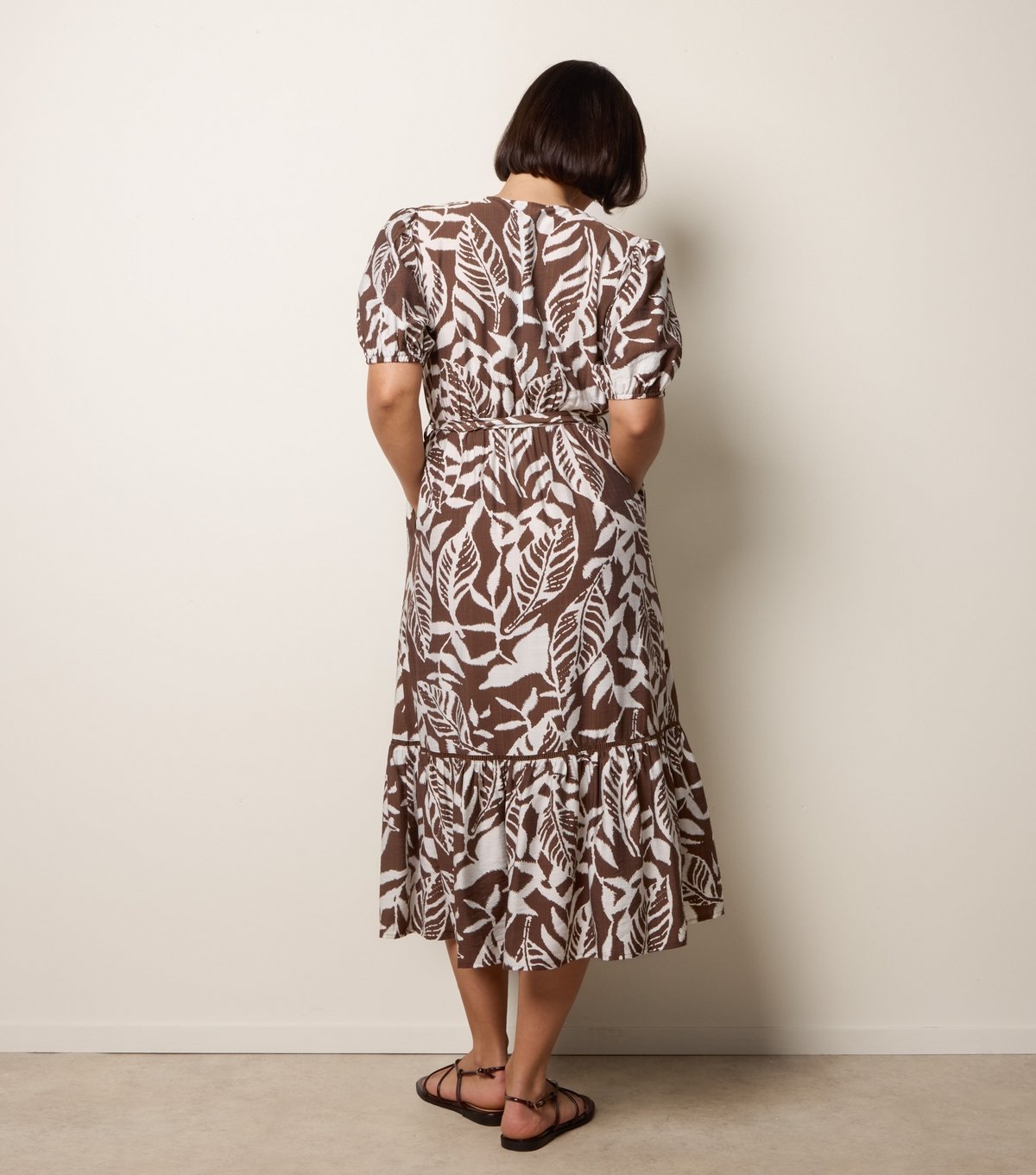 Blue Vanilla Women's Brown Coconut Print Midi Shirt Dress Blue Vanilla New Look - 4