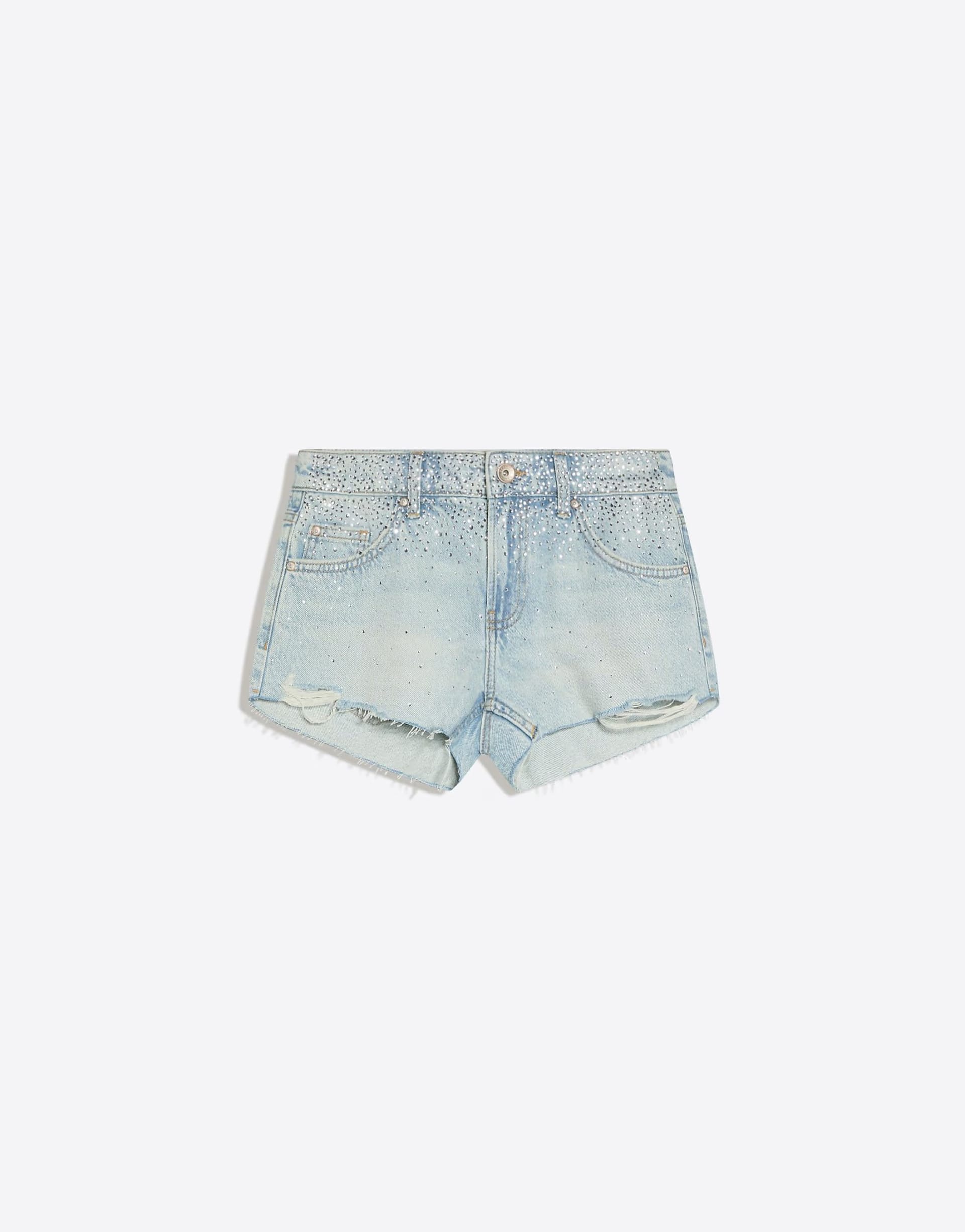 ASOS Light Blue Shimmery Denim Shorts