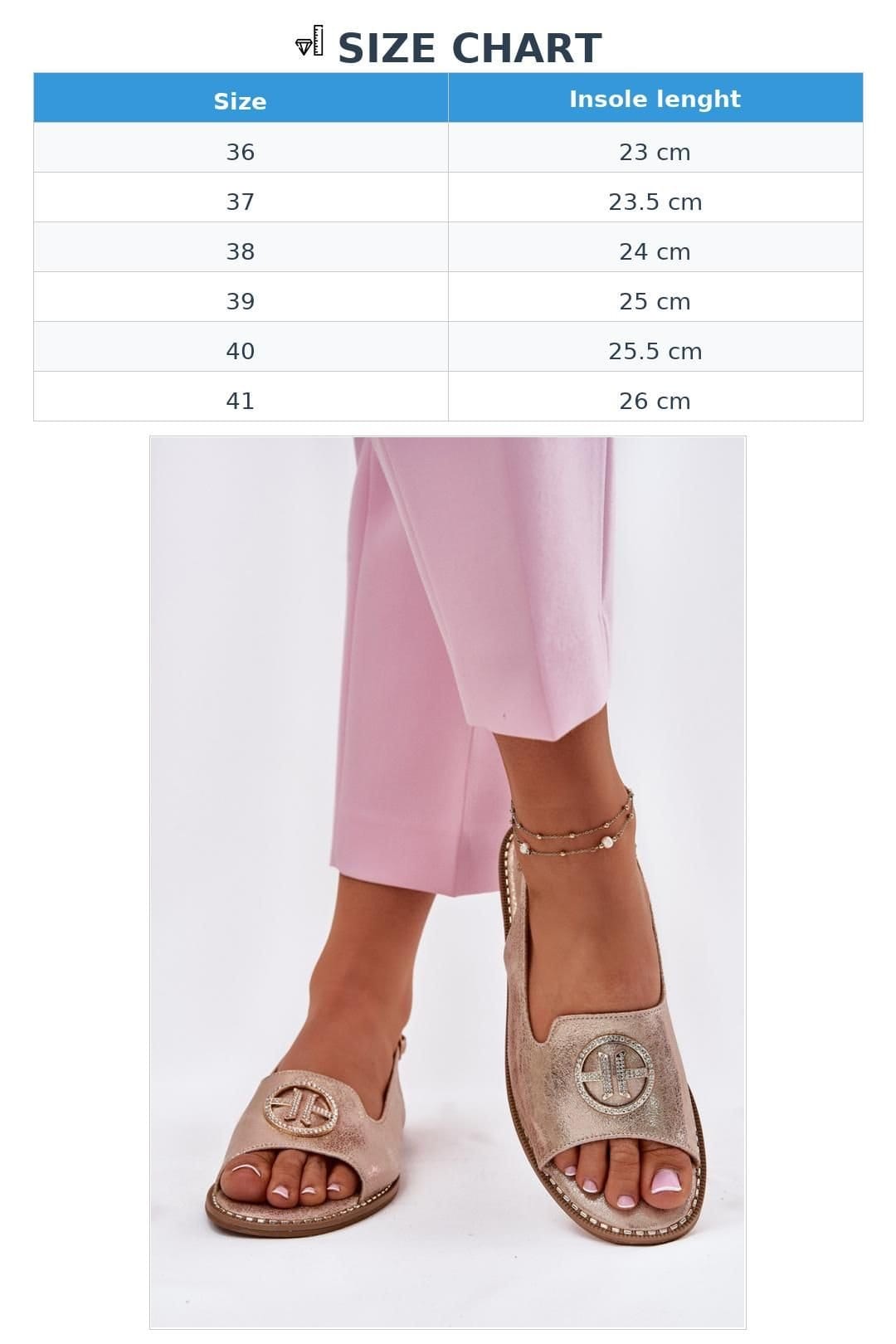 Love Lace Love Lace Women's Elegant Flat Sandals with Adjustable Buckle Strap in Rose Gold - 4