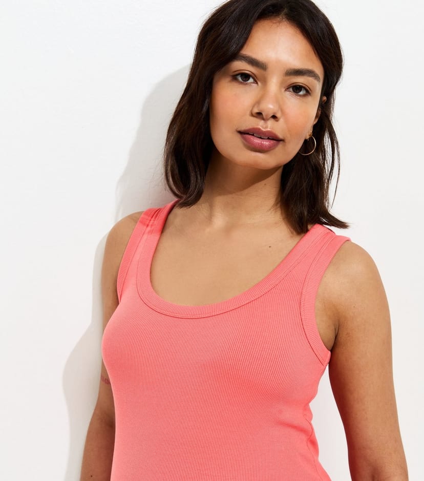 New Look Women's Maternity Coral Ribbed Scoop Neck Vest New Look - 1