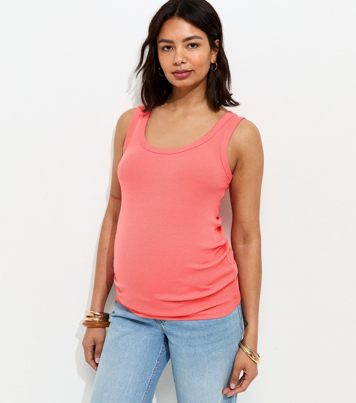 New Look Women's Maternity Coral Ribbed Scoop Neck Vest New Look - 2