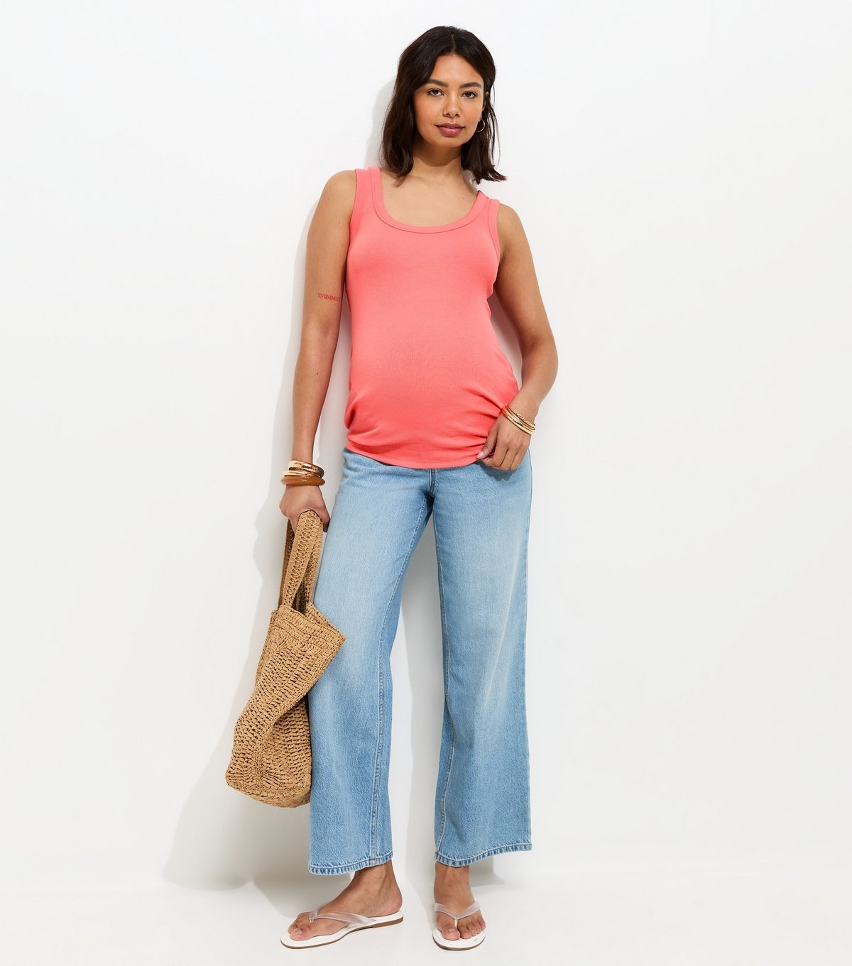 New Look Women's Maternity Coral Ribbed Scoop Neck Vest New Look - 3