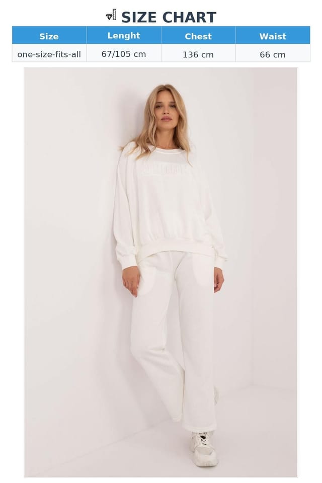 Love Lace Love Lace Women's Cotton Polyester Casual Tracksuit Set with Pockets Style 202100 in White - 3