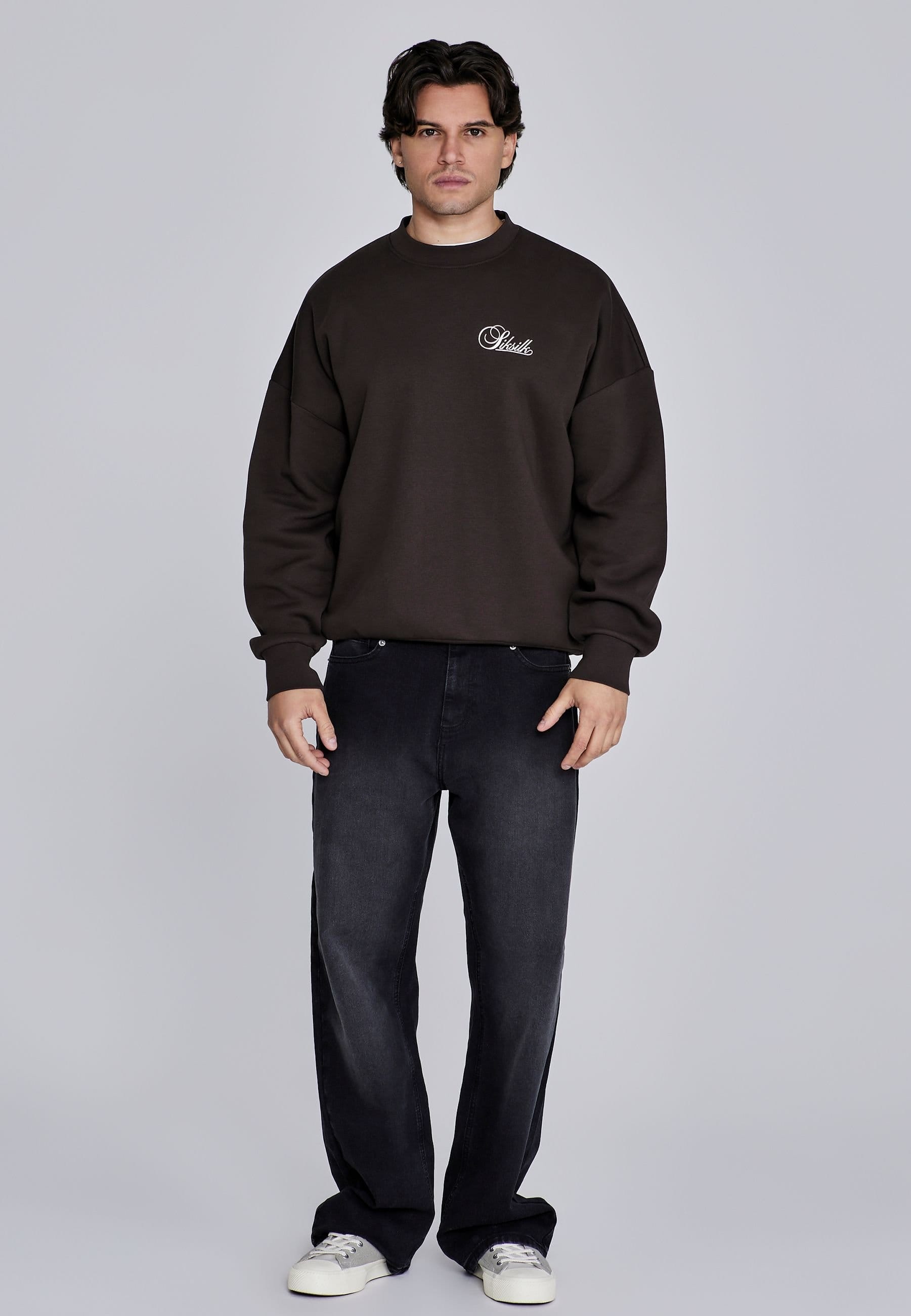 SikSilk SikSilk Men's Essentials Sweater in Brown - 4
