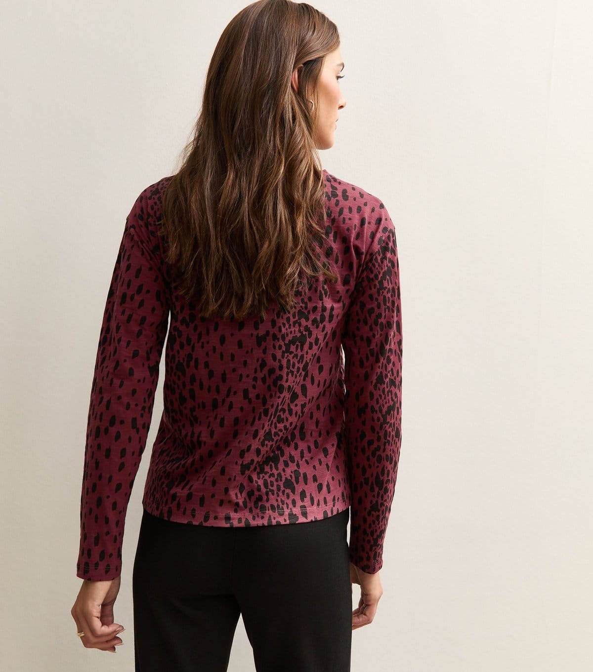 New Look Women's Red Leopard Print Long Sleeve Top New Look - 4