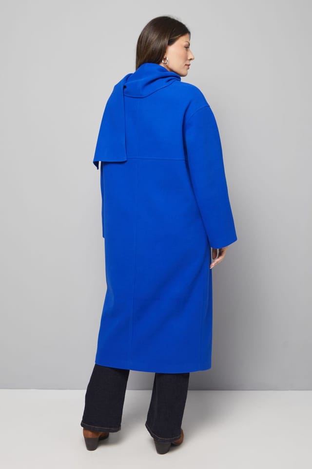 Wallis Wallis Women's Scarf Car Coat in Cobalt - 3