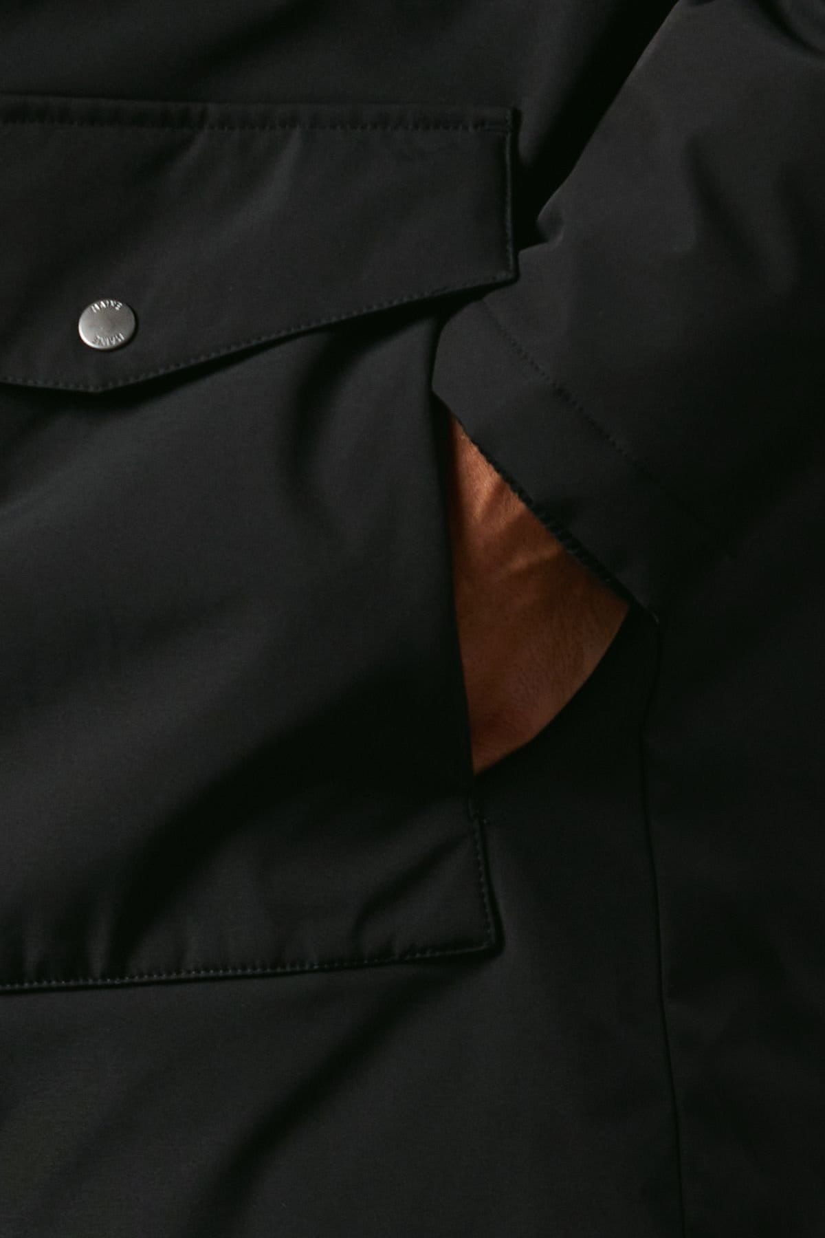 Maine Maine Men's Black Four Pocket Hooded Parka - 4