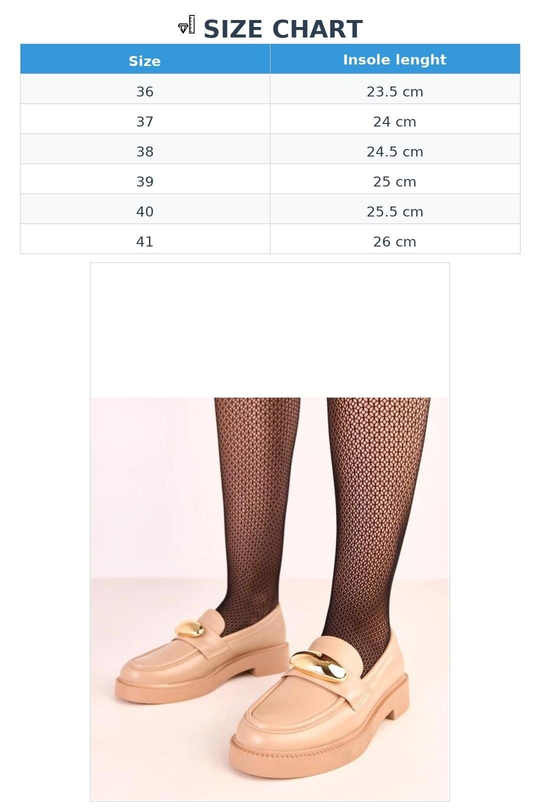 Love Lace Love Lace Women's Elegant Slip On Moccasins with Gold Ornament & Low Heel in Beige - 4